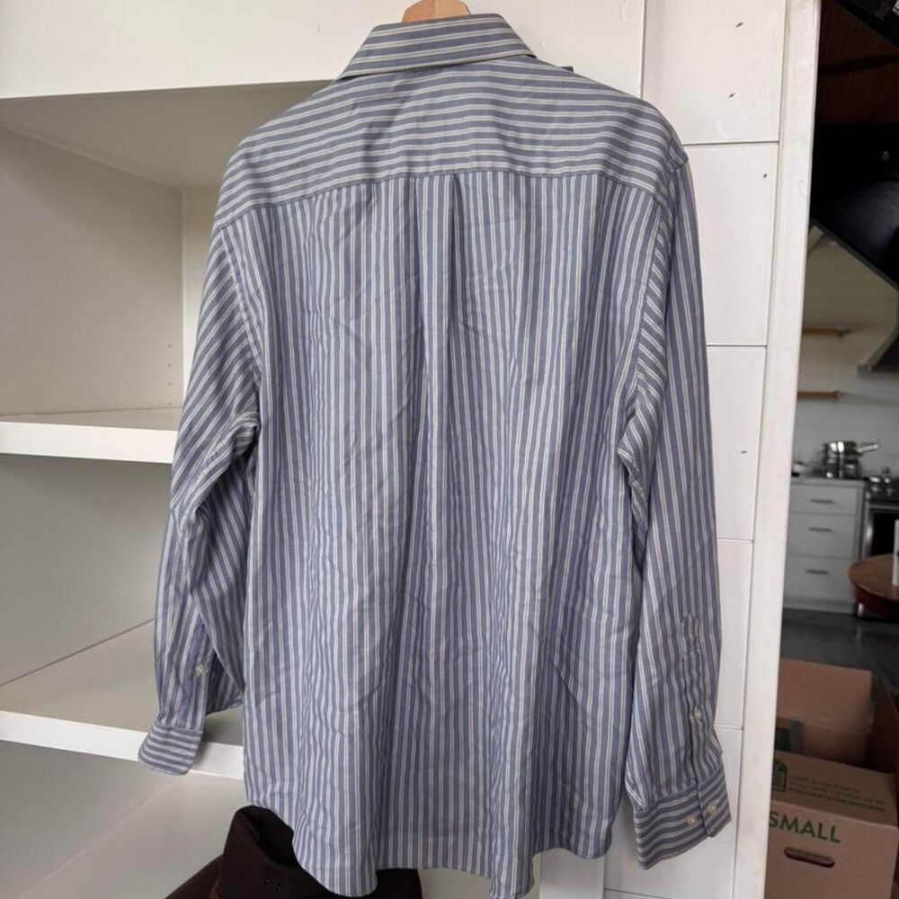 Jos a Bank blue & white striped button-up shirt - Picture 3 of 6